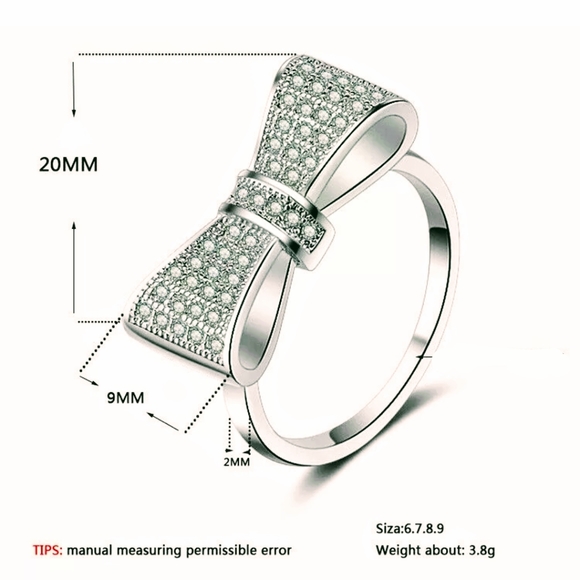 Bow-knot ring women's various sz - Picture 9 of 15